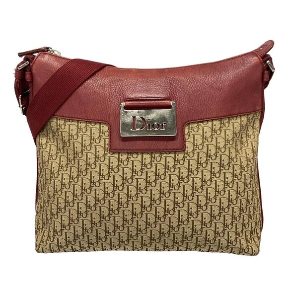 Auth DIOR/ChristianDior Street Chic, Trotter Beige Red Jacquard Leather - Picture 1 of 14